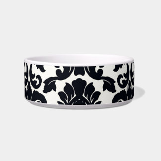   Floral Black en White Pet Bowl Voerbakje