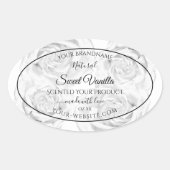 Floral Black en White Product Packaging Labels (Voorkant)