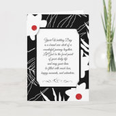 Floral Black en White Religious Wedding Kaart (Voorkant)