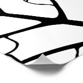 Floral Black en White Seamless Pattern. Modern Ar Poster (Hoek)