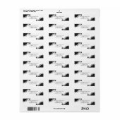 Floral Black en White Small Return Address Labels (Full Sheet)
