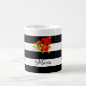 Floral Black en White Stripe Mok (Center)