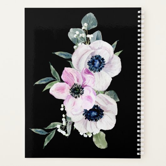 Floral Black Gardening Calendar Garden Planner (Achterkant)