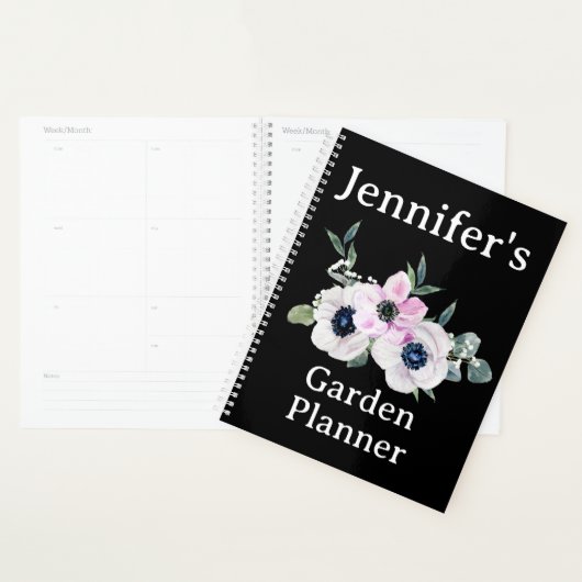 Floral Black Gardening Calendar Garden Planner (Display)