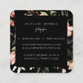 Floral Black, geverfd Vierkante Visitekaartje (Achterkant)