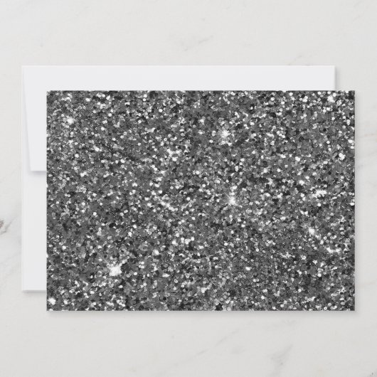 Floral Black Glitter Princess Tiara Quinceanera Kaart (Achterkant)