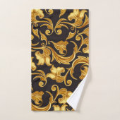 Floral Black Gold Bad Handdoek (Handdoek)