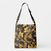 Floral Black Gold Crossbody Tas (Achterkant)