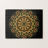 Floral Black Gold Mandala Legpuzzel (Horizontaal)