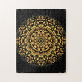 Floral Black Gold Mandala Legpuzzel (Verticaal)