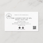 *~* FLORAL Black Gold QR LOGO Rewards Hartelijk da Klantenkaartje (Achterkant)