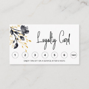 *~* FLORAL Black Gold QR LOGO Rewards Hartelijk da Klantenkaartje