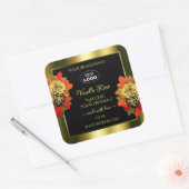 Floral Black Gold Shimmer Product Label Rozen Logo (Envelop)