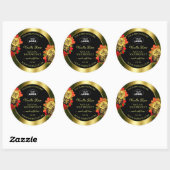 Floral Black Gold Shimmer Product Label Rozen Logo (Vel)