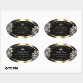 Floral Black Gold Silver Product Labels Roos Logo (Vel)