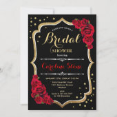 Floral Black Gold Vrijgezellenfeest Kaart (Voorkant)