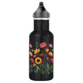 Floral Black Herbruikbare Waterfles (Rechts)