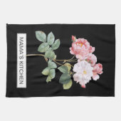 FLORAL Black Kitchen Towel Theedoek (Horizontaal)