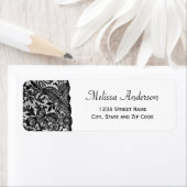 Floral Black Lace retour adres label (Insitu)