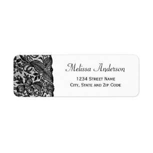 Floral Black Lace retour adres label