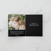 Floral Black Moederdag Foto Notitiekaartje (Binnen)