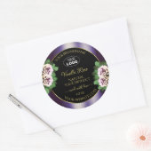 Floral Black Paars Product Labels Rozen met Logo (Envelop)