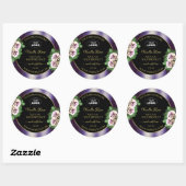 Floral Black Paars Product Labels Rozen met Logo (Vel)