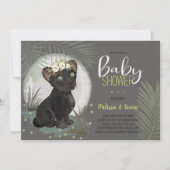 Floral Black Panther Oerwoud Baby shower Kaart (Voorkant)
