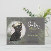 Floral Black Panther Oerwoud Baby shower Kaart (Staand voorkant)