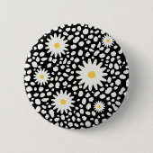 Floral Black Pattern Button (Voorkant)