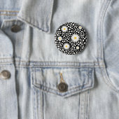 Floral Black Pattern Button (In situ)