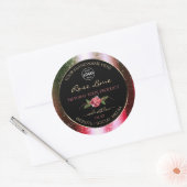 Floral Black Product Label Green Pink Glitter Logo (Envelop)