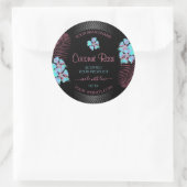 Floral Black Product Labels Blauwgroen en roze blo (Tas)