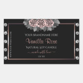 Floral Black Product Labels Roos Gold Lijst juwele (Voorkant)
