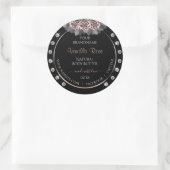 Floral Black Product Labels Roos Gold Lijst juwele (Tas)