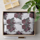 Floral Black Raven op White Decoupage Tissuepapier (Geschenk)