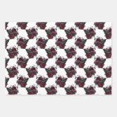 Floral Black Raven op White Inpakpapier Vel (Voorkant)