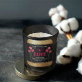 Floral Black Red en Gold Product Label, Love Vierkante Sticker