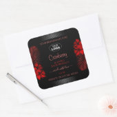 Floral Black Red Product Label Hawaii Flowers Logo (Envelop)