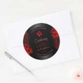 Floral Black Red Product Labels Hawaiian Flowers (Envelop)