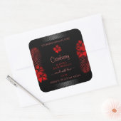 Floral Black Red Product Labels Hawaiian Flowers (Envelop)