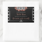 Floral Black Red Silver Product Labels juwelen Log (Tas)