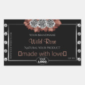 Floral Black Red Silver Product Labels juwelen Log (Voorkant)
