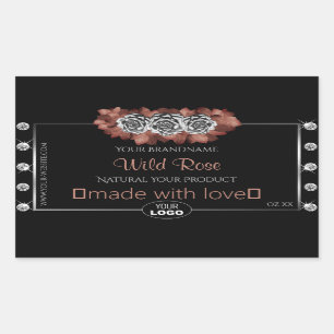 Floral Black Red Silver Product Labels juwelen Log