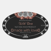 Floral Black Red Silver Product Labels juwelen Log (Voorkant)