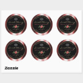 Floral Black Red Soft Glitter Product Labels Logo (Vel)
