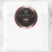 Floral Black Red Soft Glitter Product Labels Logo (Tas)