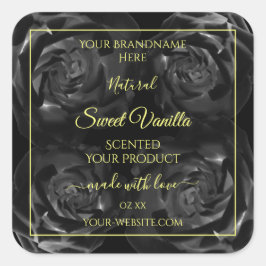 Floral Black Rozen Moderne etiketten voor productv