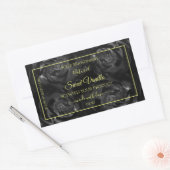 Floral Black Rozen Moderne etiketten voor productv (Envelop)