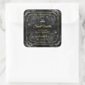 Floral Black Rozen Product Packaging Labels Logo (Tas)